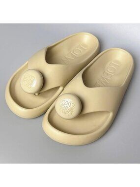 Loewe Bubble Form Slide Sandals Thong Beige